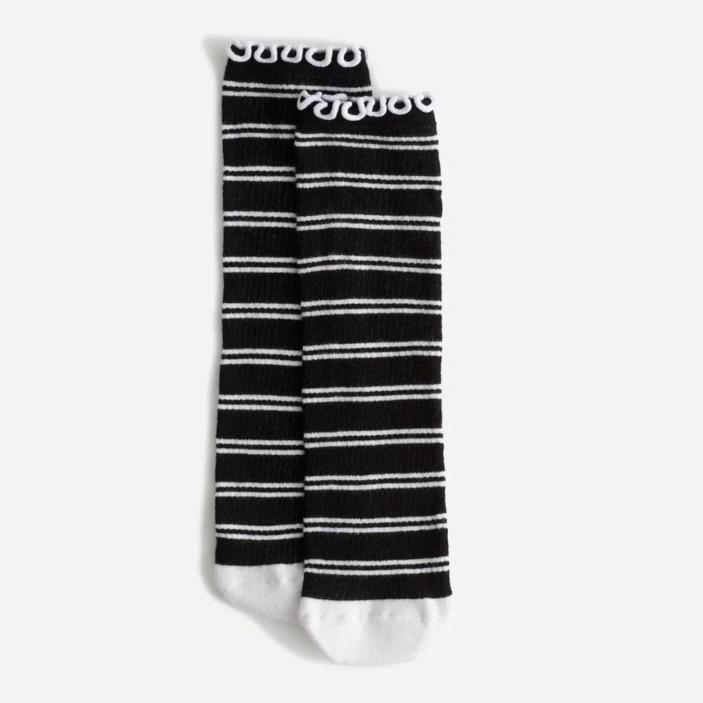 [NWT] Madewell Ruffled Black & White Ankle Socks